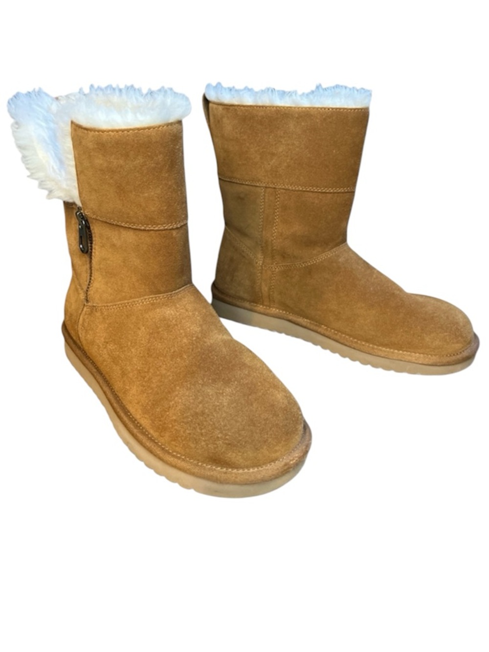 Koolaburra by UGG boots tan suede faux shearling 7 cabincore casual laidback